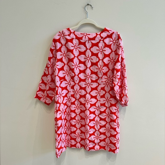 BODEN women’s casual linen red floral empire dress US size 14R 100% linen - Picture 4 of 7